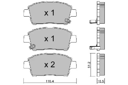 Комплект тормозных колодок (AISIN: BPTO-1004)